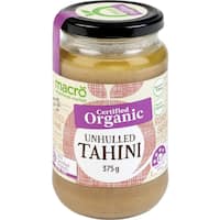 macro organic unhulled tahini  375g
