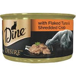 dine desire wet cat food flaked tuna & shredded crab 85g