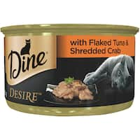 dine desire wet cat food flaked tuna & shredded crab 85g