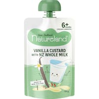 natureland baby food vanilla custard 120g