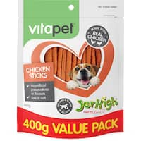 vitapet jerhigh dog treats chicken sticks 400g