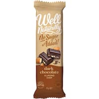 well naturally no sugar added snack bar dark chocolate almond chip 45g