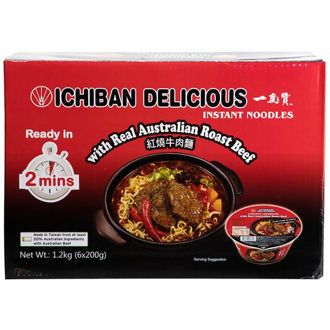 ICHIBAN NOODLES WITH ROAST BEEF 6X200G