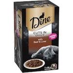 dine wet cat food cuts with gravy, beef & liver 7pk