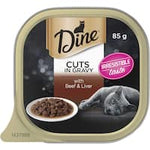dine cuts in gravy cat food with beef & liver 85g