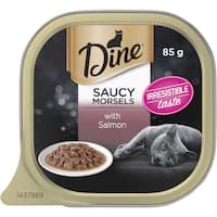 dine wet cat food saucy morsels with salmon 85g