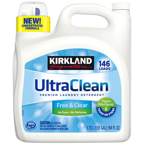 KIRKLAND SIGNATURE FREE&CLEAR LAUNDRY LIQUID 5.73 L / 146 LOADS