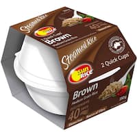 sunrice quick cups 40 seconds medium grain brown rice 250g 2pk