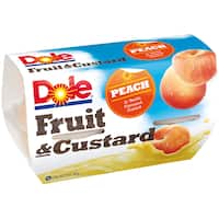 dole fruit & custard fruit snack custard & peach 492g 4pk