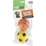 vitapet energy burner dog toys low bounce rubber balls 2pk