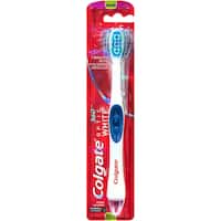 colgate optic white teeth whitening battery powered electric toothbrush medium 1pk