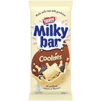 nestle milky bar chocolate block milk & cookies 180g
