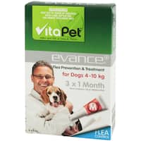 vitapet evance flea treatment prevention dog 4 - 10kg 3pk