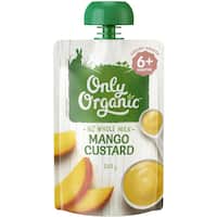 only organic stage 2 baby food mango custard 120g