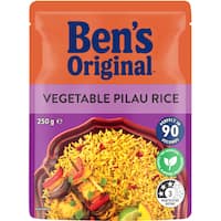 bens original microwave rice vegetable pilau rice 250g