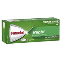 panadol rapid paracetamol pain relief caplets 500mg 40