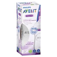 avent natural 240ml glass feeding bottle