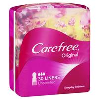 carefree original regular liners unscented 30 pack