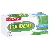 polident denture adhesive cream flavour free 2x60g pack exclusive size