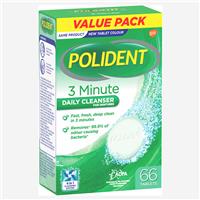 polident 3 minute denture cleanser 66 tablets