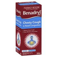 benadryl pe chesty cough & nasal congestion non-drowsy berry flavour 200ml