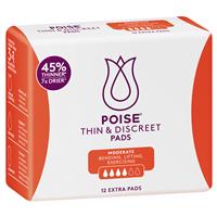 poise discreet pad extra 12 pack