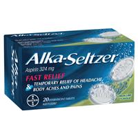 alka-seltzer lemon-lime effervescent tablets 20 pack
