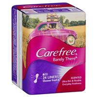 carefree barely there liners shower fresh scent 24 pack