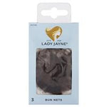 lady jayne bun nets, mid brown, pk3