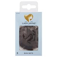 lady jayne bun nets, mid brown, pk3