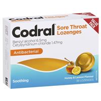 codral sore throat lozenges antibacterial 36 lozenges