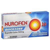 nurofen ibuprofen quickzorb fast pain relief 24 caplets