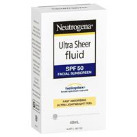 neutrogena spf 50+ ultra sheer fluid 40ml Short Dated exp 03/2023