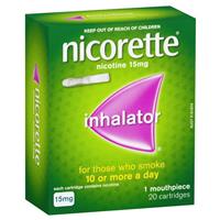 nicorette quit smoking inhalator 1 mouthpiece and cartridges 15mg 20 pack