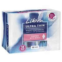 libra ultra thins pads wings super 18