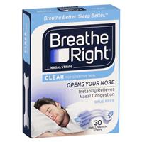 breathe right nasal strips clear regular 30 pack