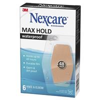 nexcare max hold waterproof knee & elbow 6 pack