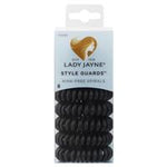 lady jayne spiral hair elastic black 8 pack