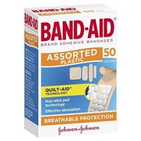 band-aid plastic strips assorted shapes 50 pack