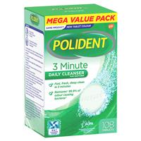 polident 3 minute denture cleanser 108 tablets exclusive size