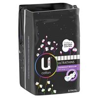 u by kotex cotton bacterial overnight pad 8