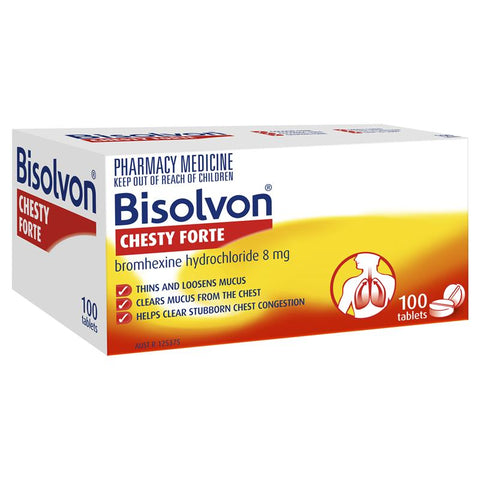 bisolvon chesty forte 8mg 100 tablets exclusive size