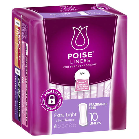 poise liners extra light 10 pack