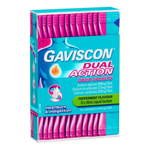 Gaviscon Dual Action Liquid Sachets for Heartburn & Indigestion Relief