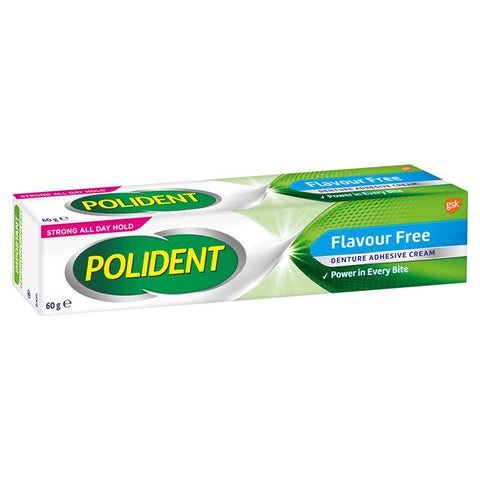 polident denture adhesive cream flavour free 60g