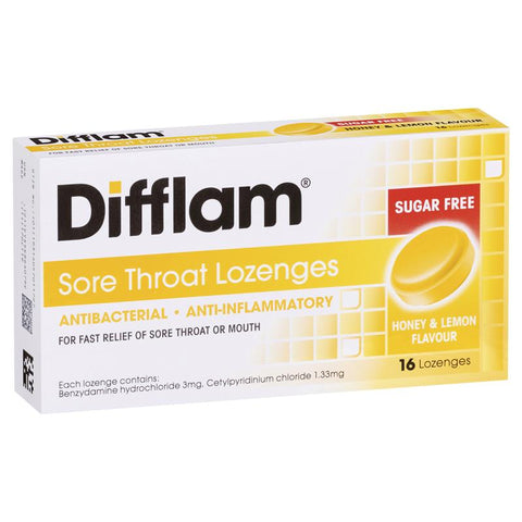 difflam sugar free honey & lemon 16 lozenges