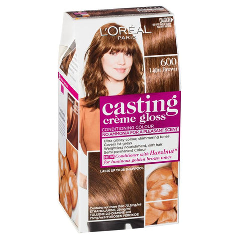 l'oreal paris casting creme gloss semi-permanent hair colour - 600 light brown (ammonia free)