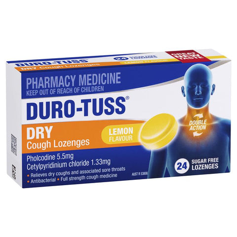 duro-tuss cough lozenges lemon sugarfree 24