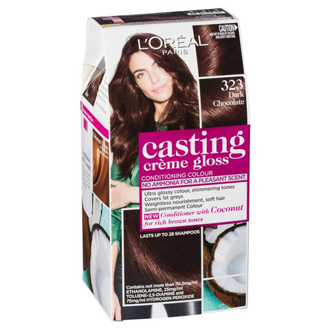 l'oreal paris casting creme gloss semi-permanent hair colour - 323 dark chocolate (ammonia free)