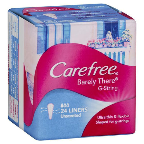 carefree barely there liners g-string unscented 24 pack